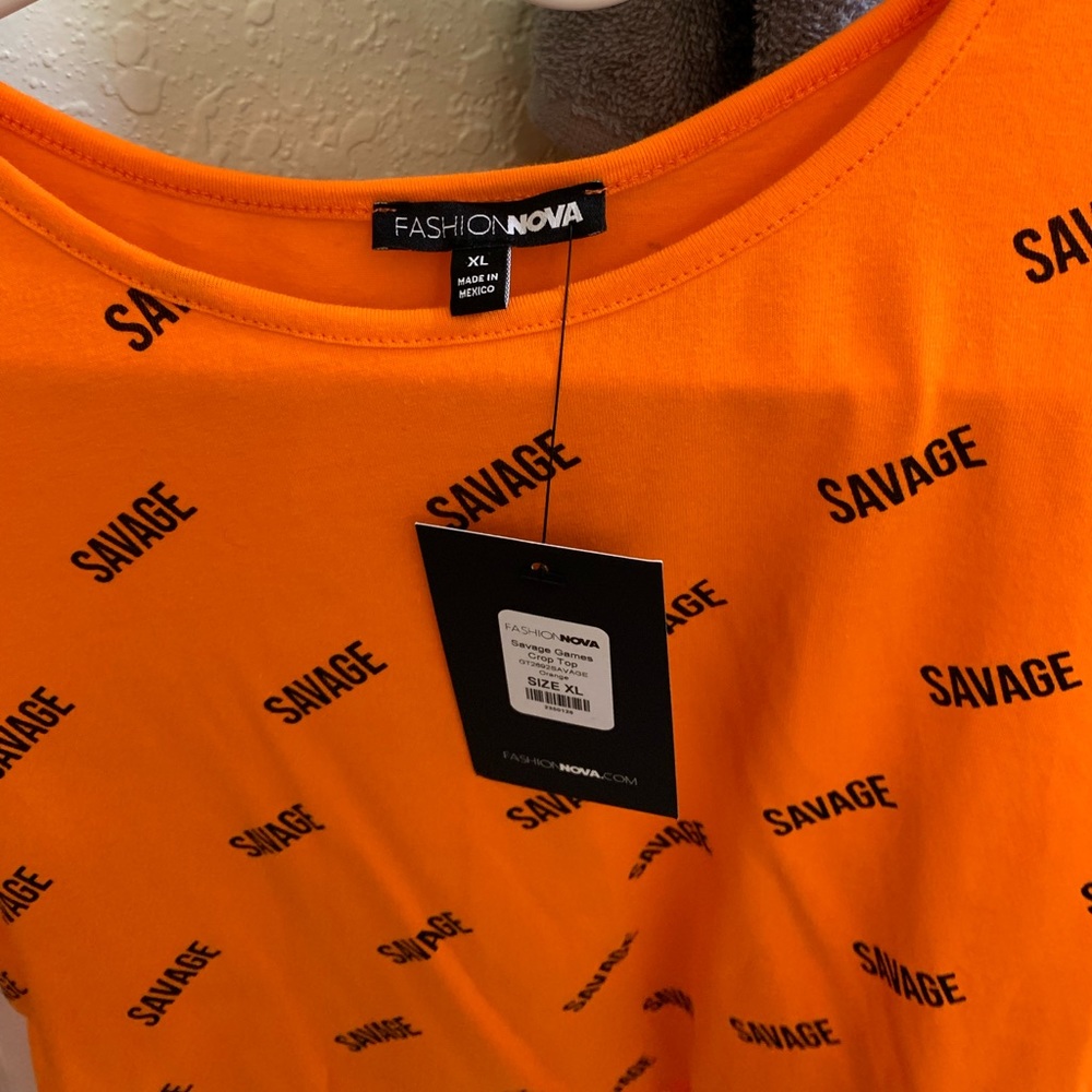 Orange Savage Crop Top